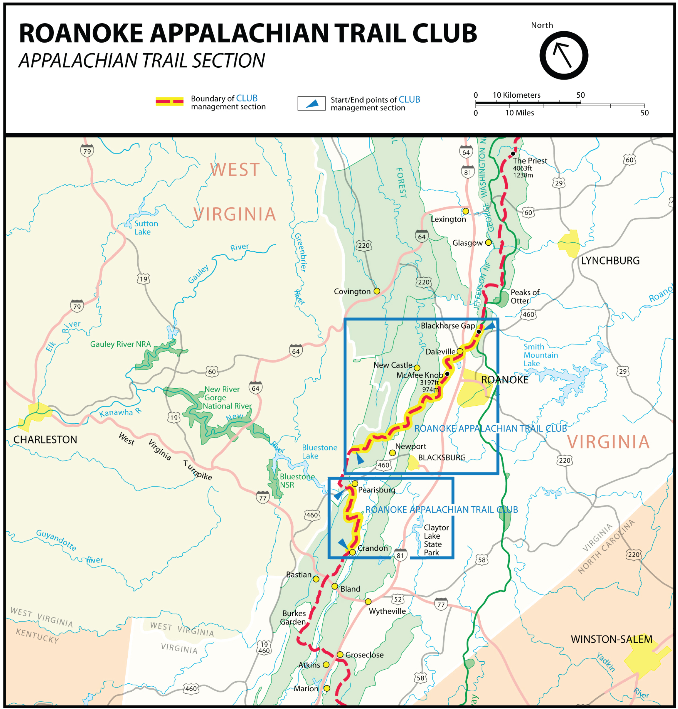 Appalachian Trail Map Through Virginia 