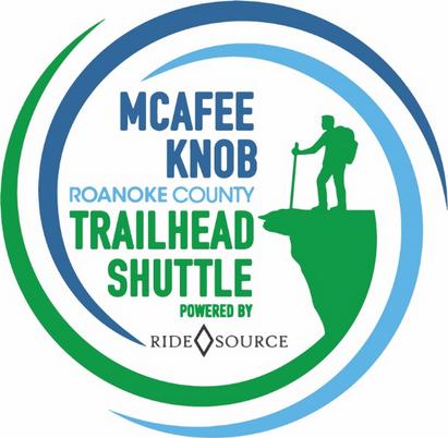 McAfee Knob Trailhead Shuttle Logo with GPS link to get driving directions