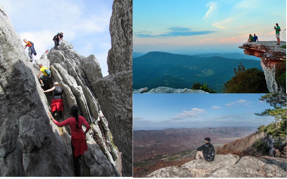 Composite of Dragon's Tooth, McAfee Knob, and Tinker Cliffs